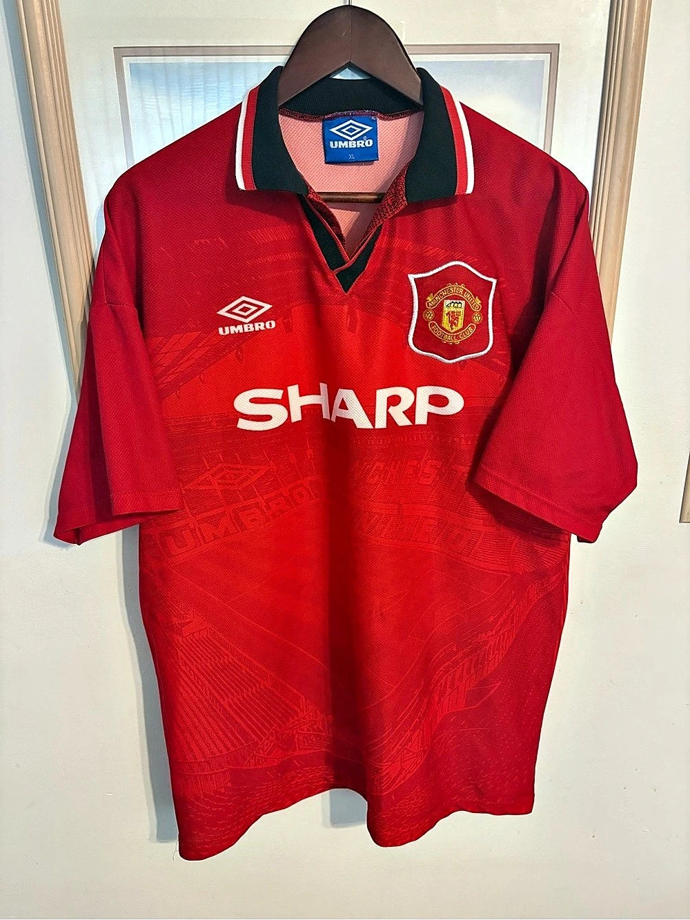Rare Umbro Manchester United 1994-96 Home Jersey Red XL Manchester United Jersey